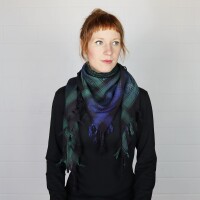 Palituch - Tie dye - Batik schwarz - bunt 02 - Kufiya PLO Tuch