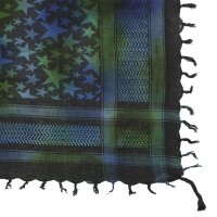 Kufiya - Stars large & small black - Tie dye-Batik-multicolored 02 -Shemagh - Arafat scarf