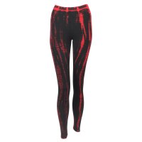 Leggings - Batik - Bamboo - schwarz - rot-kirschrot