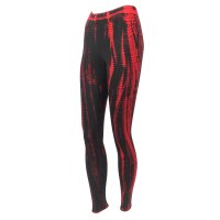 Leggings - Batik - Bamboo - schwarz - rot-kirschrot