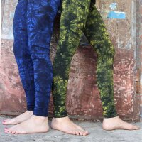 Leggings - Batik - Landscape - schwarz - blau