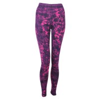 Leggings - Batik - Landscape - schwarz - pink