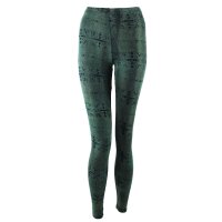 Leggings - Batik - Reptile - schwarz - grün-waldgrün