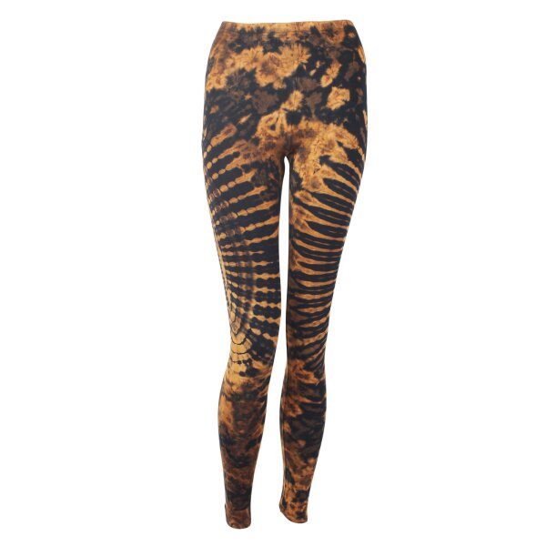 Leggings - Batik - Sun - schwarz - orange-braun