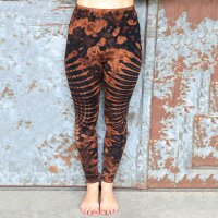 Leggings - Batik - Sun - schwarz - orange-braun