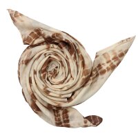 Cotton Scarf - Bamboo - brown tie dye - squared kerchief