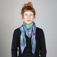 Cotton Scarf - Rainbow Spiral - tie dye - squared kerchief