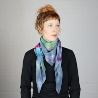 Cotton Scarf - Rainbow Spiral - tie dye - squared kerchief