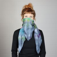 Baumwolltuch - Rainbow Spiral - tie dye - quadratisches Tuch