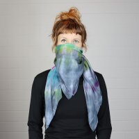 Cotton Scarf - Rainbow Spiral - tie dye - squared kerchief