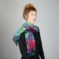 Schal - Bamboo - bunt tie dye - 40x140 cm - Halstuch