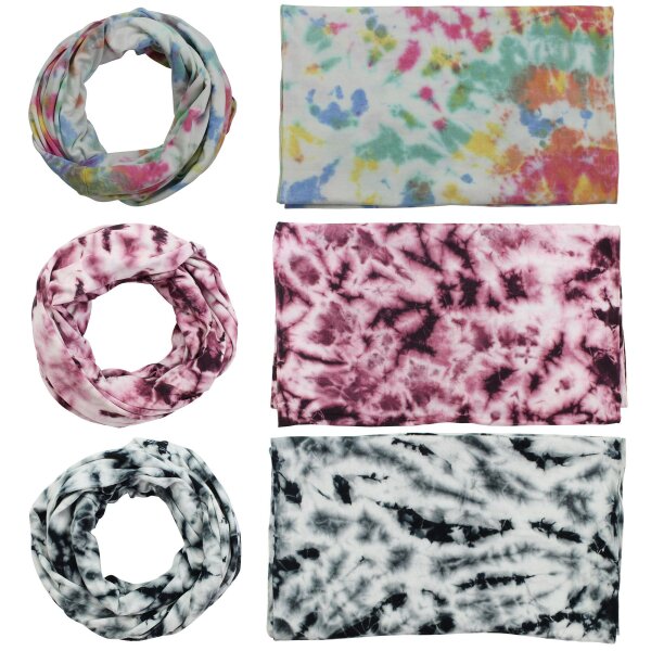 Loopschal - Schlauchschal - Batik - Allover - verschiedene Farben