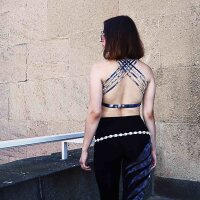 Crop Top - cross straps - Batik - Bamboo