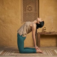 Leggings - Batik - Flower of life - schwarz - türkis