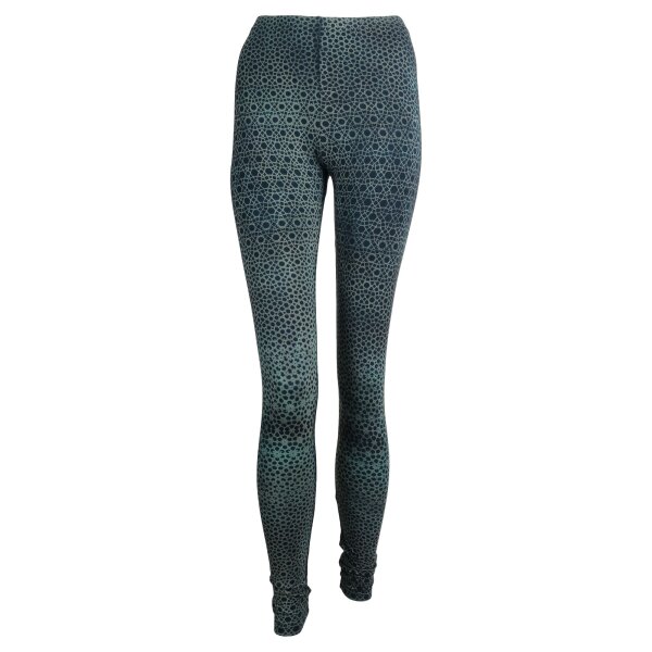 Leggings - Batik - Ornamental skin - black - green-poison green